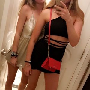 Scalloped body con dress